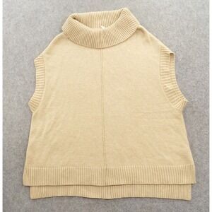 Moth Sweater Womens Medium Beige Oversized Pullover Cowl Neck Sleeveless
